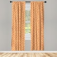thumbnail image 5 of Ambesonne Geometric Window Curtains, Grunge Style Square Tiles, Each 28" W x 84" L, Pale Orange Vermilion, 5 of 5