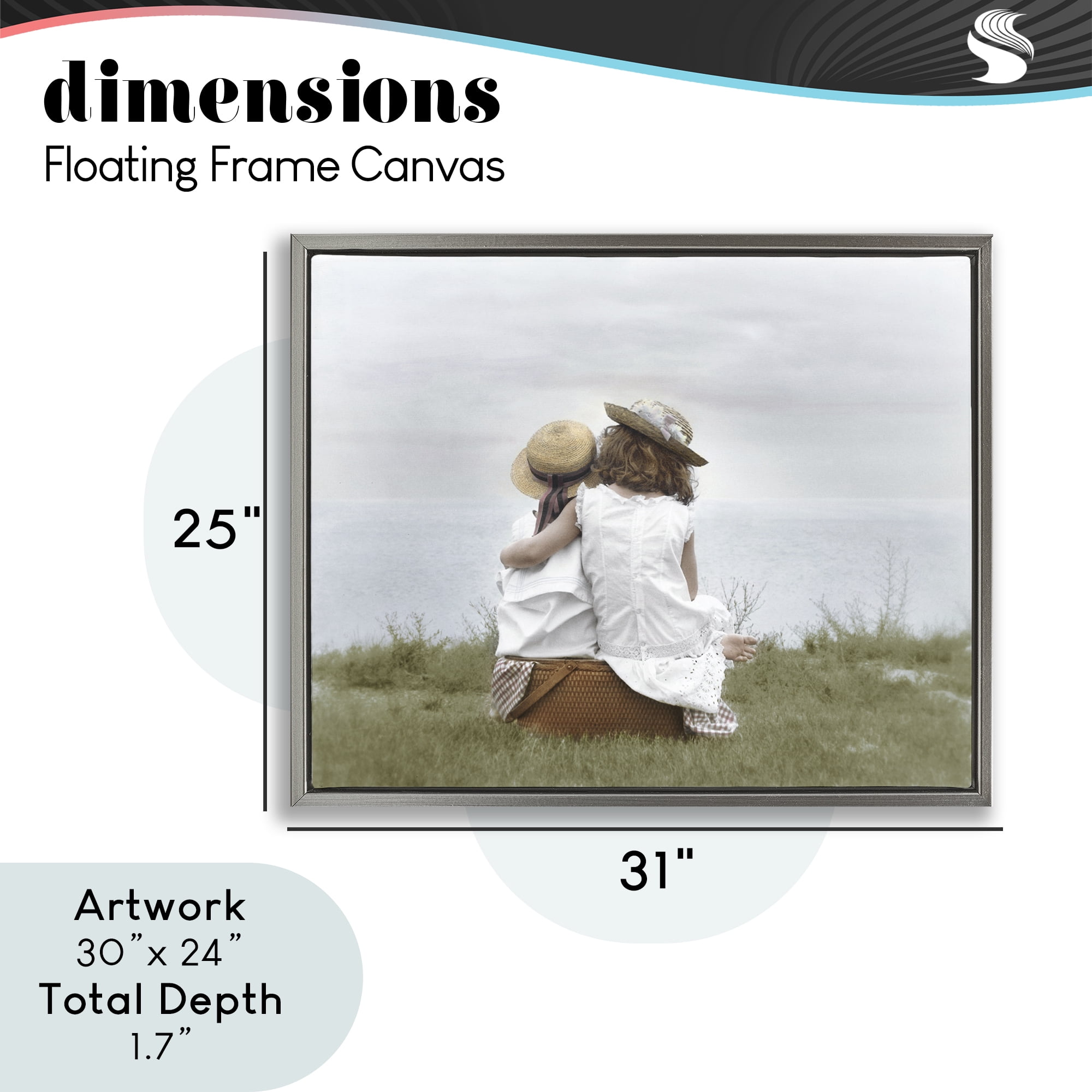 Stupell Industries Friends By The Ocean Gray Framed Floater Canvas Wall Art, design by Kendra Dew