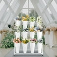 thumbnail image 4 of Three-Layer Flower Display Stand with Buckets, Movable Metal Flower Bar, Flower Cart Display Stand with Wheels Suitable for Flower Shops, Terrace Gardens, Weddings and Other Events, Easy to Install, 4 of 8