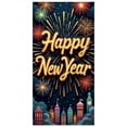 thumbnail image 5 of Golden Happy New Year Banner Fireworks Design New Year Banner Cityscape Pattern Dark Background Celebration Banner for New Year Party Holiday Celebration Eve Gathering, 5 of 9