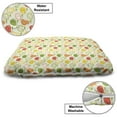 thumbnail image 3 of Fruit Pet Bed, Colorful Cartoon Apples and Pears Along Small Leaves Pattern in Geometric Design, Chew Resistant Pad for Dogs and Cats Cushion with Removable Cover, 24" x 39", Multicolor, by Ambesonne, 3 of 4