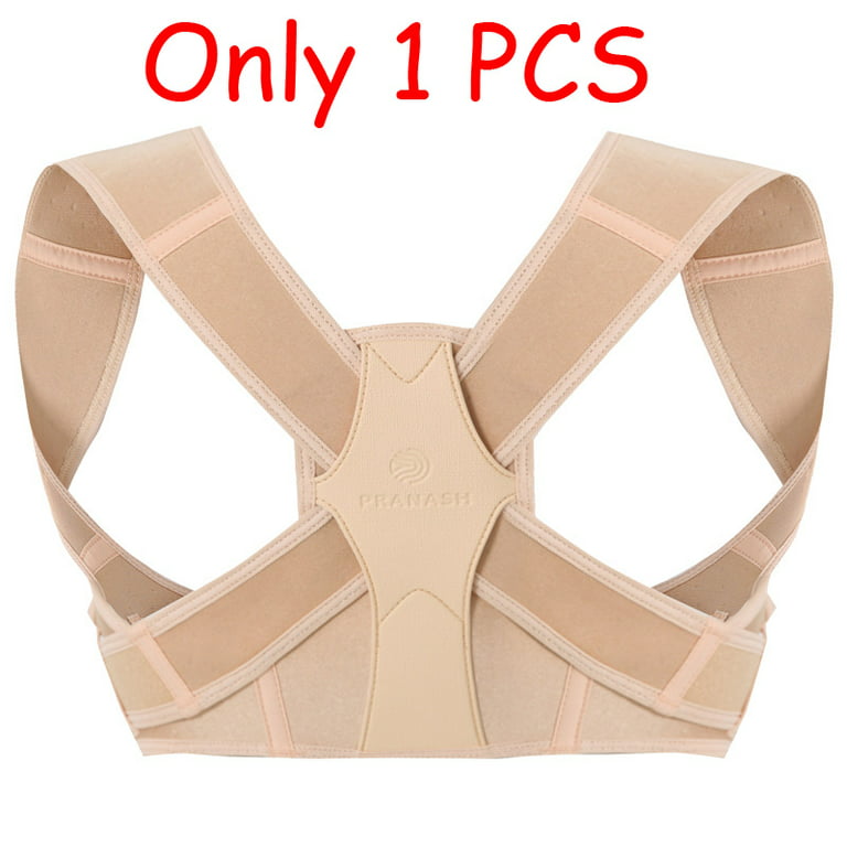 1 Pcs Mercase Posture Corrector for Men and Women, Back Brace for Posture,  Adjustable and Comfortable, Pain Relief for Back,Shoulders,Neck,Nude S-M 