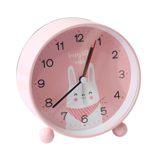 TIMPCV Analog Alarm Clock 4 Inch, Battery Powered NonTick Silent Small Desk Clock with Night