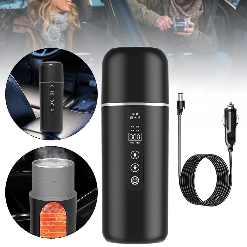 12/24V Car Heating Cup Electric Kettle Stainless Steel Smart TemperatureControl