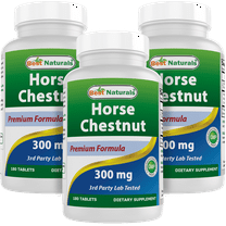 3 Pack Best Naturals Horse Chestnut Extract 300 mg 180 Tablets