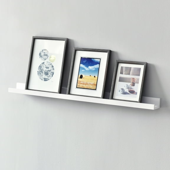 WELLAND Vista Photo Ledge Floating Shelves Picture Ledge Wall Mounted Shelf Display, 36''L x 3.5''D x 2''T, White