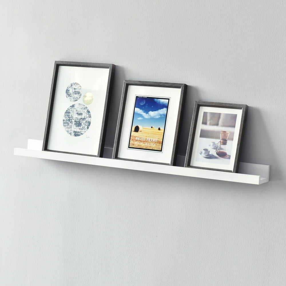 WELLAND 36" Vista Photo Ledge Floating Wall Shelf, White