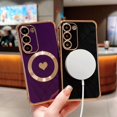 thumbnail image 3 of Magnetic Phone Case for Samsung Galaxy S23 5G Compatible with MagSafe Cute Heart Galaxy S23 Case for Women Luxury Plating Bumper Full Camera Lens Protection Samsung S23 Cover 6.1" (Black), 3 of 6