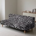 thumbnail image 4 of SCRAWLGOD Zebra Stripe Print Sofa Cover Without Armrest for Living Room Anti Slip Breathable Futon Slipcover Washable Decorative Couch Cover with Elastic Bottom, 4 of 9