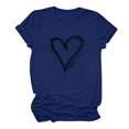 thumbnail image 6 of Goodeals Reduced,2025 Valentines Day Tees for Women Casual Girl Friend Gift T Shirt Cute Love Heart Graphic Shirts Sping Summer Short Sleeve Blouses(Blue,M), 6 of 6