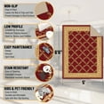 thumbnail image 3 of Ottomanson Trellis Area Rug 5' x 6'6" - Non Slip Low Pile Carpet, Burgundy Red, 3 of 8