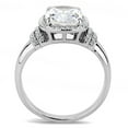 thumbnail image 3 of Womens Rings High polished (no plating) 316L Stainless Steel Ring with Cubic in Clear DA024, 3 of 5