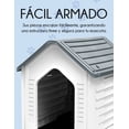 thumbnail image 3 of RED VELVET Casa Perro Casetas de Plástico Exteriores, Resistente al Agua y Clima,Fácil de Montar, Jardín, Patio y Exterior (Gris, Mediana), 3 of 6