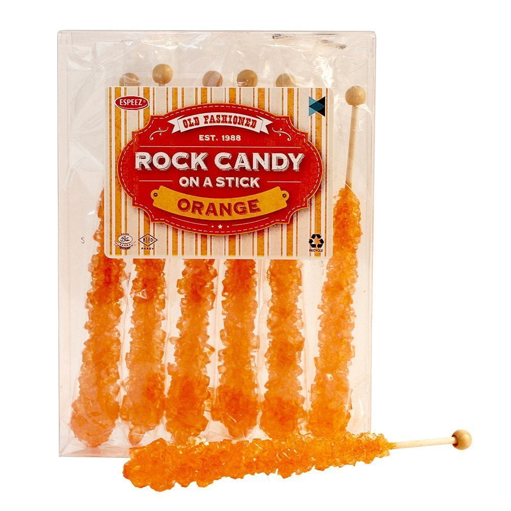 Extra Large Rock Candy Sticks 6 Orange Rock Candy Sticks
