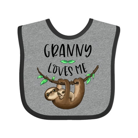 

Inktastic Granny Loves Me Cute Sloth and Baby Gift Baby Boy or Baby Girl Bib