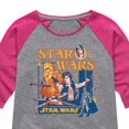 thumbnail image 3 of Star Wars - Han Solo and Chewie Retro - Toddler And Youth Girls Shirt Tail Raglan, 3 of 5