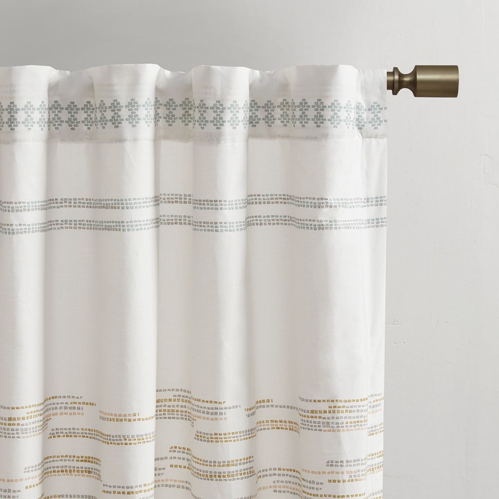 Cotton Printed Curtain Panel With Tassel Trim and Lining (Only 1 Pc Panel)