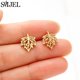 thumbnail image 1 of Pendientes bohemios de flor de cerezo para mujer, joyería de moda, Pendientes de tuerca de flor rosa de acero inoxidable, Piercing de oreja de fiesta, 1 of 2