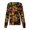 Black, variant on Scrub Jacket for Women Long Sleeve Button Front Leaf Print Lightweight with Chest Pocket Stretch Healthcare Daily Shift,Multicolor(M)