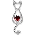 thumbnail image 4 of 14K White Gold Garnet And Diamond Cat Pendant (Width 10.3) (Length 32.6) - Jbsp, 4 of 5