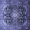 thumbnail image 1 of Ahgly Company Indoor Square Medallion Blue Traditional Area Rugs, 7' Square, 1 of 4