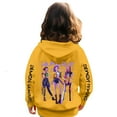 thumbnail image 3 of Pop cazadora para niña T-Shirt | Demo-n Hunters Team Cute Cartoon Design|HUNTR/X Rumi,Mire Zoeyy Kids Long Sleeve Hooded Sweatshirt,Saja Boys, Huntrix Tshirt, Gift for Fans, 3 of 4