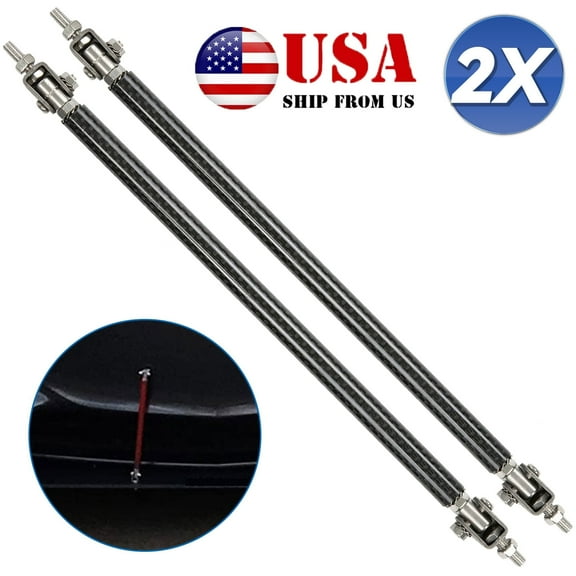Carbon Fiber Adjustable 8''- 13'' Bumper Lip Splitter Strut Rod Tie Support Bar