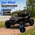 thumbnail image 4 of 24V Kids Powered Ride On UTV, Electric Ride On Car for Kids Ages 3-5 with Remote, Bluetooth, LED Lights, 4-Wheel Suspension, Black, 4 of 7