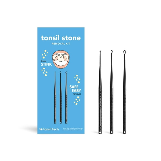 Tonsil Tech - Premium Tonsil Stone Removal Kit - Safe Easy Removal - Bioengineer Designed - Tools Made in USA, Blue