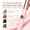 thumbnail image 5 of OWMSIC 1.25'' Hair Curling Iron, Ceramic Hair Curler with 12 Temp Settings LCD Display, Dual Voltage Fast Heating for Short/Long Hair & Big Waves, Pink, 5 of 10