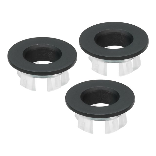 Anillo de desbordamiento Uxcell, tapa redonda de fregadero, inserto de latón en el agujero, tapas redondas para cocina y baño, negro 3 piezas