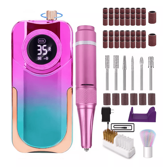 Pulidor De Uñas Esmeril Profesional Drill Portátil 35000 Rpm ROSA COLORES
