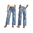 thumbnail image 2 of Pantalones Anchos con Estampado Floral para Mujer, Modernos, de Tiro Medio, Bohemios, Hasta el Tobillo, Bonitos. XL, 2 of 10