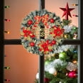 thumbnail image 7 of 16.5 Inch Artificial Christmas Wreath with Bow - Pine Garland Wreath with Red Berries for Front Door Window Holiday Decorations, 7 of 7