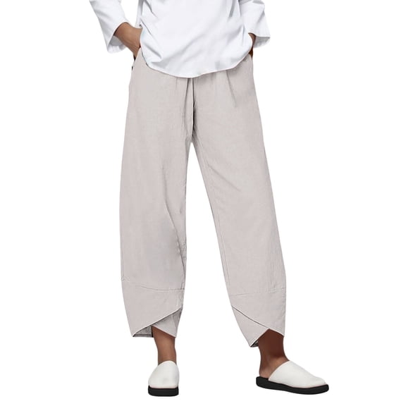 Women's Linen Pants Women Pants Cotton Daily Wearing Home Female, Women's Casual Pants XXXXL