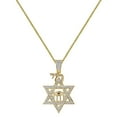 thumbnail image 2 of Real Diamond 0.65 Ct Star of David Hamsa Hand Evil Eye Jewish Chai Charm Pendant, 2 of 5