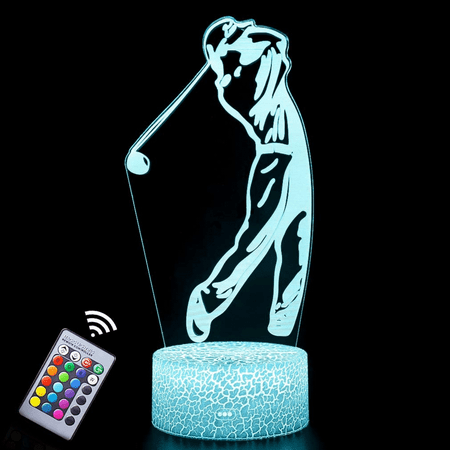 

TIMPCV Golf Night Light LED 3D Illusion Table Lamp with Remote Control 16-Color Changing Night Lamp for Bedroom Decoration Birthday Christmas Gifts（Style 2）