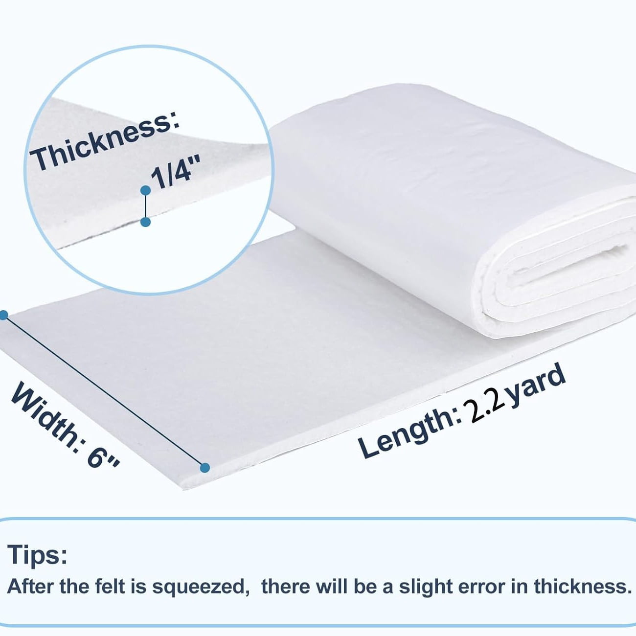 Adhesive Felt Roll with Adhesive Backing,Orthopedic Felt Roll 0.2" x 6" x 2.2yd,Felt Padding Roll for Sports Injured Areas, Ball of Foot Cushion, Blister Pads, Foot Pain, Splints and Casts Pad