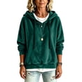 thumbnail image 6 of Fewfanhot Womens Tops Casual Loose-fitting Long-sleeved Knitted Velvet Hooded Sweatshirt Top, 6 of 9
