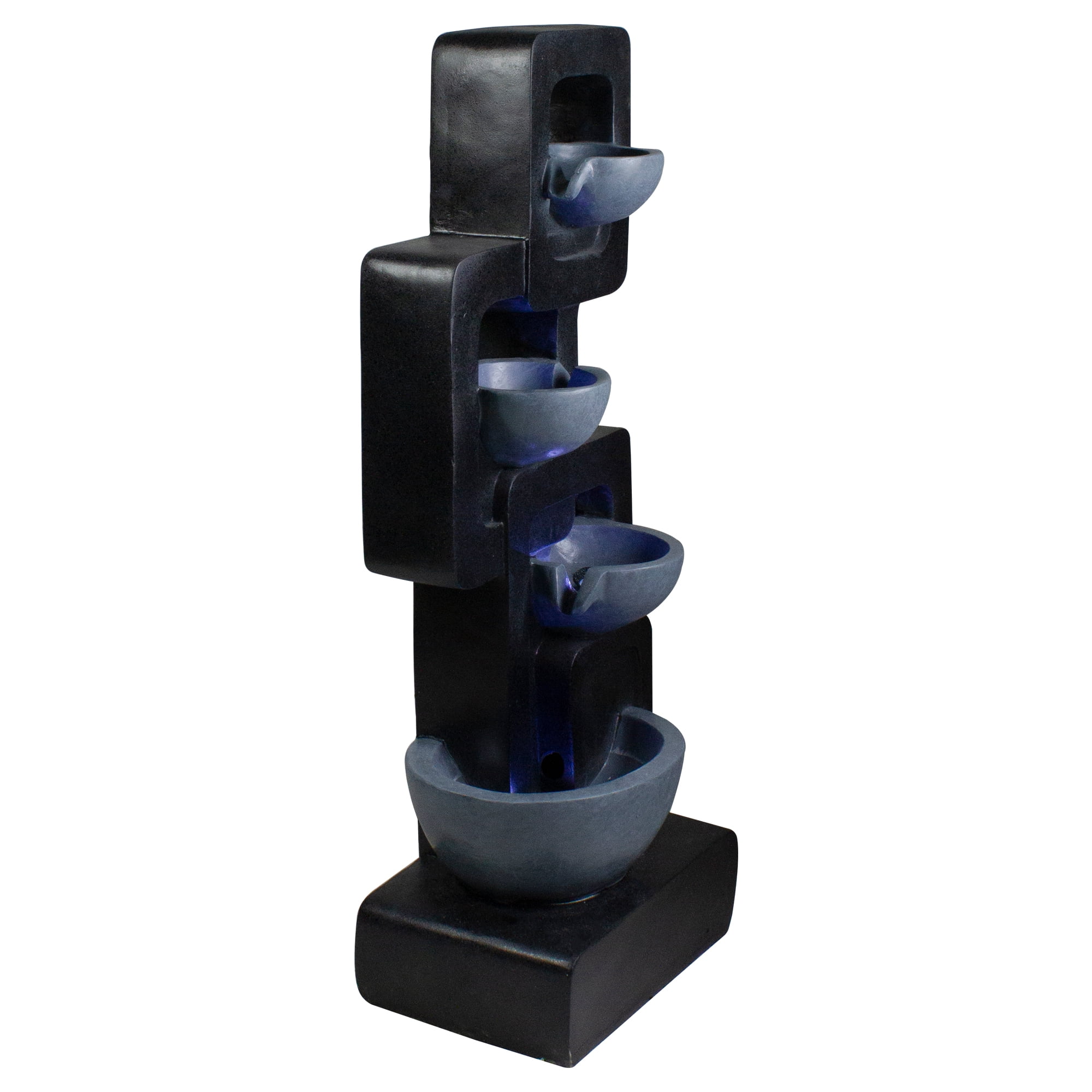Northlight 32" Black and Gray Four-tier Modern Outdoor Garden Water Fountain