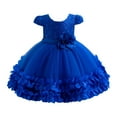 thumbnail image 2 of Bnwani Girl's Skirts Kid Girls Sleeveless Sun Dress Flowers Dresses Casual Blue Dresses 3T, 2 of 5