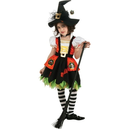 DELUXE Girls Witch Costume - Kitty Witch MED 8-10 fits 5-7