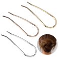 thumbnail image 1 of Horquilla para el cabello de metal simple, 11 cm, palillos para el cabello en forma de U, aleación chapada en oro, horquillas para moño de 2 puntas, clips para mujeres, accesorios para peinar el cabello grueso, paquete de 3, oro, oro rosa, plata JM, 1 of 5