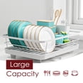 thumbnail image 4 of Sakugi Dish Drying Rack, Compact Dish Racks for Kitchen Counter, White, Large, 4 of 7