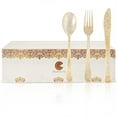 thumbnail image 4 of QUMONIN 30pcs Glitter Plastic Cutlery Set for Wedding Party Dinnerware, 4 of 8