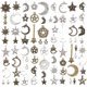 thumbnail image 1 of Paquete de 76 colgantes SSuperp vintage de plata forma estrella luna sol, 1 of 4