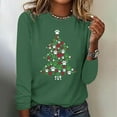 thumbnail image 2 of Sweatshirts for Women Plus Size Christmas Crew Neck Pullover Tops Casual Loose Graphic Long Sleeve Shirt (Green S), 2 of 4