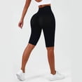 thumbnail image 2 of High Waist Capri Yoga Pants Lifting No Front Seam Workout Gym Pants for Women Tummy Control Running Leggings(Black,L), 2 of 4
