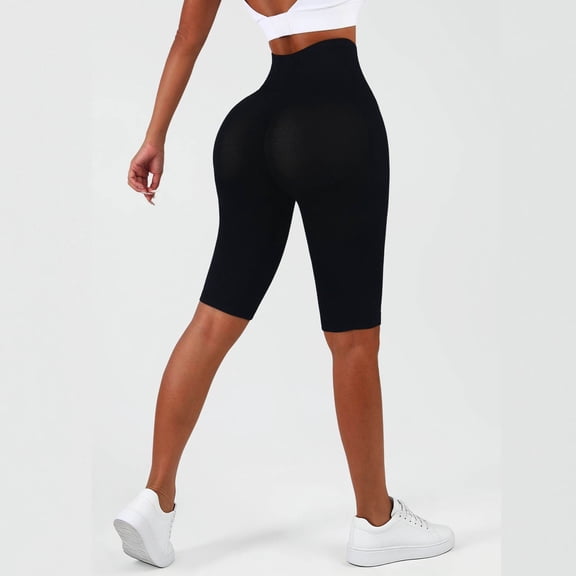 Womens Leggings Capri Workout with Lifting Fitness Running High Waisted Soft Pants for Yoga Gym