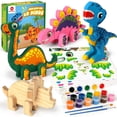thumbnail image 1 of Kit de pintura de dinosaurios de madera Mocoosy para niños de 3 a 5 años, 1 of 7